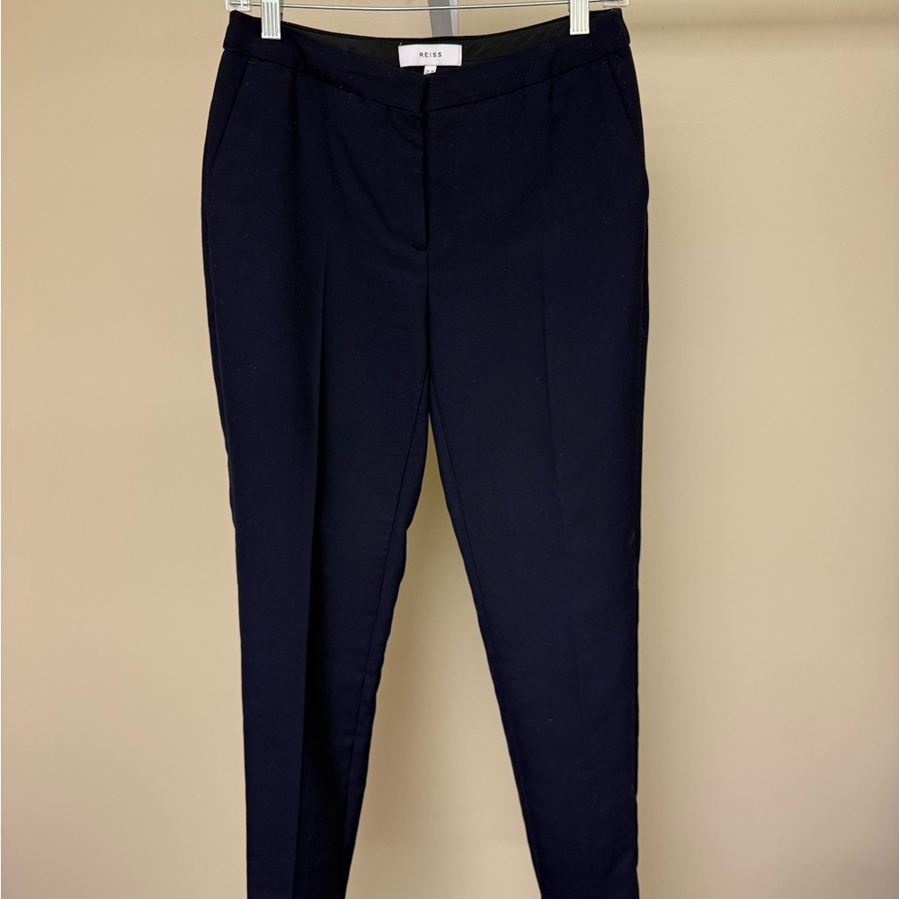 Reiss Navy Wool Blend Tailored Ankle Dress Pants Size 6